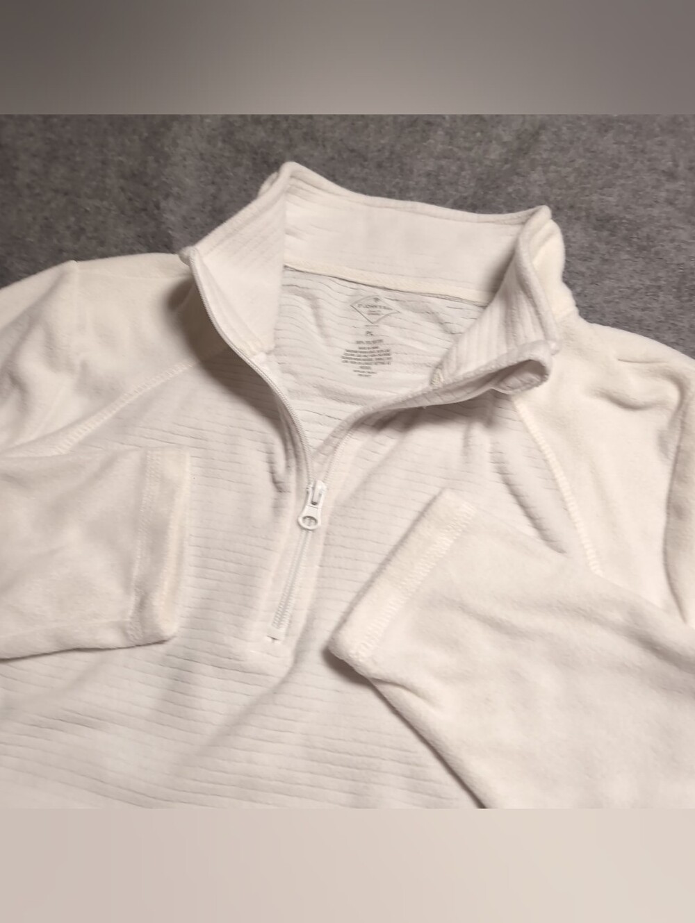 St. John’s Bay Fleece Quarter Zip Pullover Sweater Women’s Petite Large White